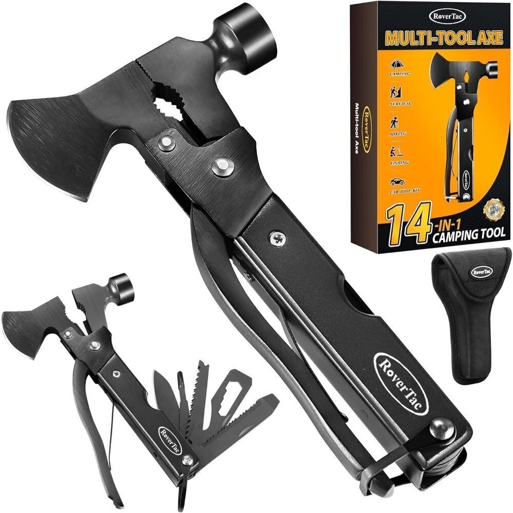 Axe Hatchet Camping Multitool Gear Tool Knife Hammer Pliers Saw Screwdri…